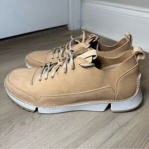 Clarks Tan Leather Sneakers
